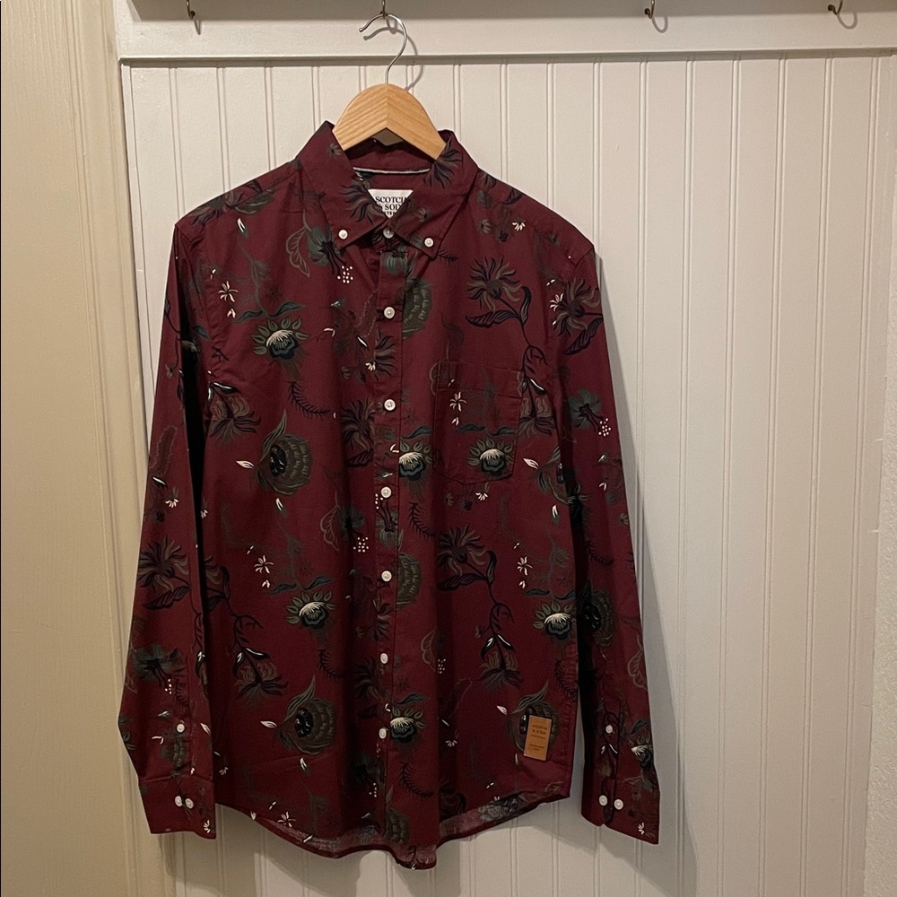 Scotch & Soda Men’s NWOT Floral Button Up Shirt Size Medium